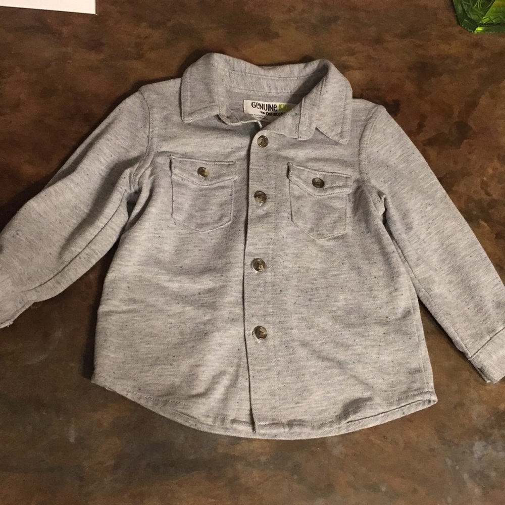Genuine kids 18 m gray boys button down